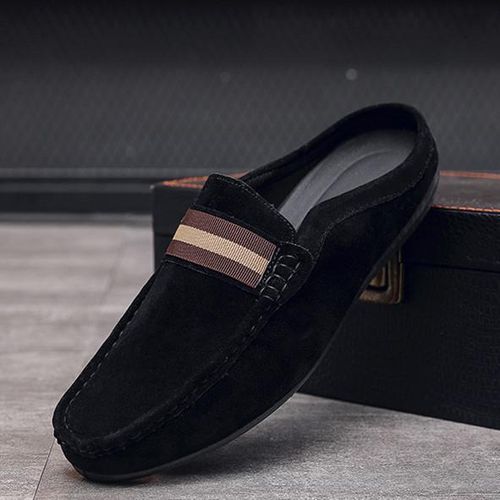 Mens Casual Half Loafers & Slip-ons Palm Slippers Open Shoes Black