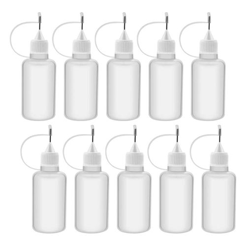 10Pcs 30Ml Plastic Squeezable Tip Applicator Bottle Refillab