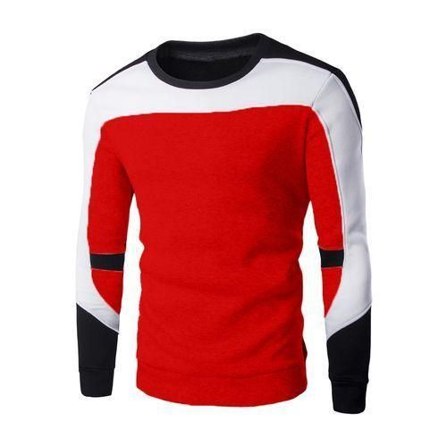 Berrykey Mens Multi Long Sleeve Shirts Casual Trendy Sweatshirts Sport Red