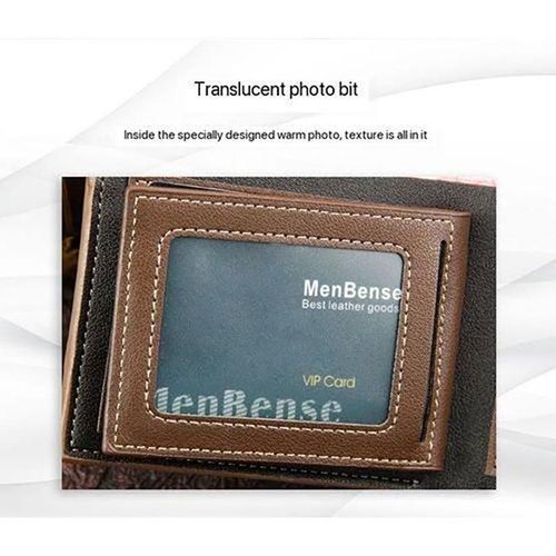 Faux Leather Wallet - Grey/Brown