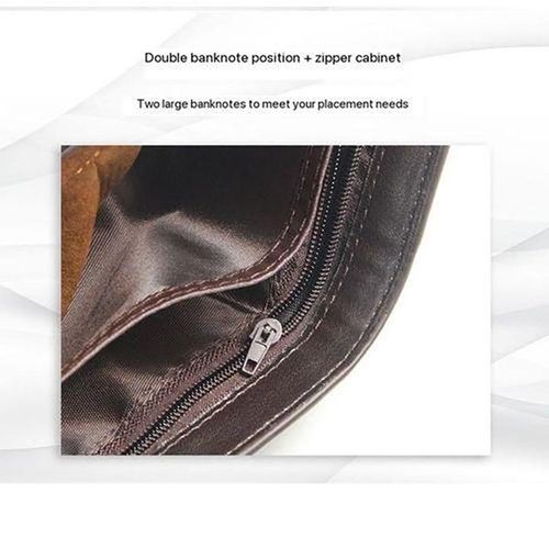 Faux Leather Wallet - Grey/Brown