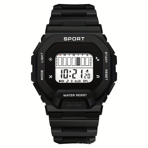 Led Digital Multi-functional Sports Men Watch Black