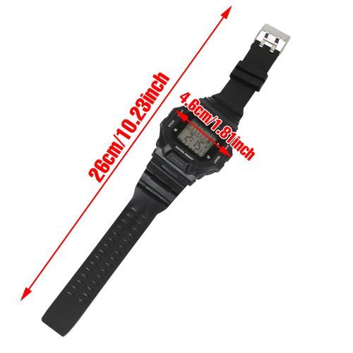 Led Digital Multi-functional Sports Men Watch Black