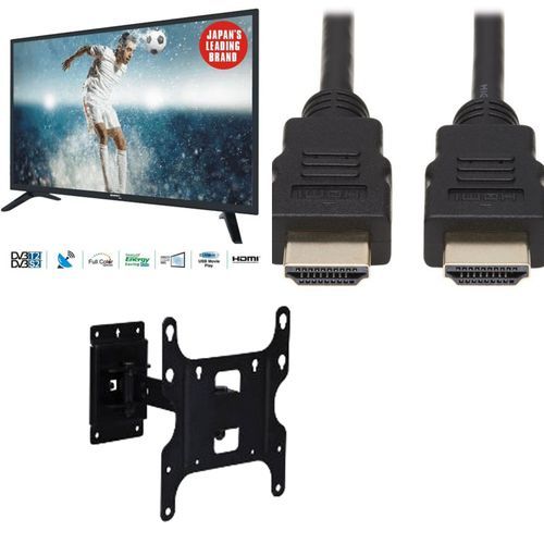 Hisense 32" Smart TV with HDMI Cable & Wall Mount,  - Black