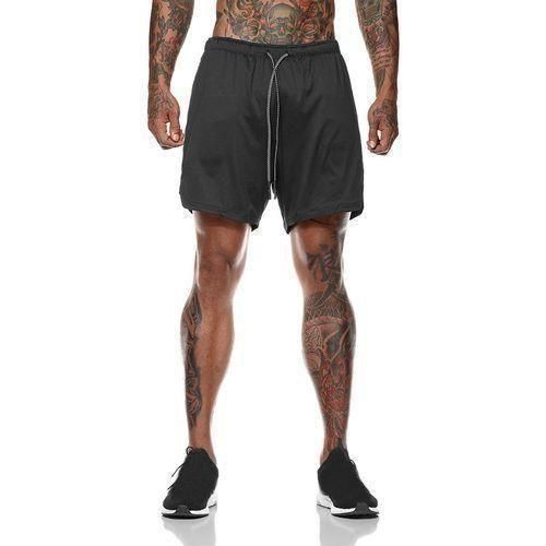 Berrykey Men's Fitness Varsity Running Shorts Men Sports Pants Black
