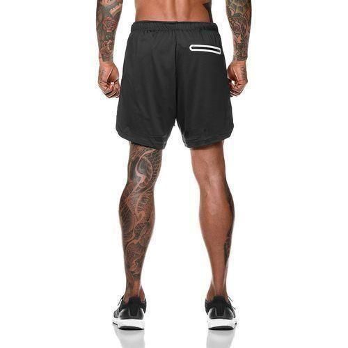Berrykey Men's Fitness Varsity Running Shorts Men Sports Pants Black