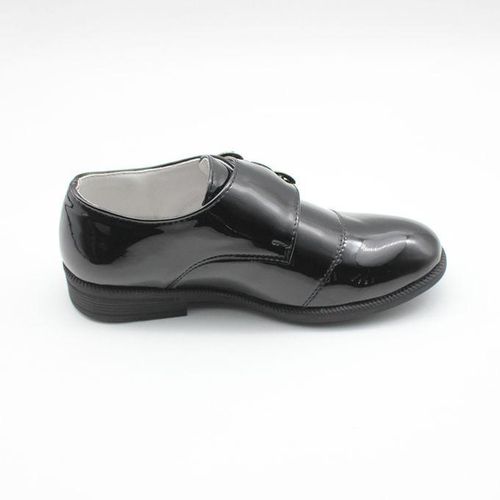 Boys Slip On Monk Strap School Uniform Formal Black Shoes
