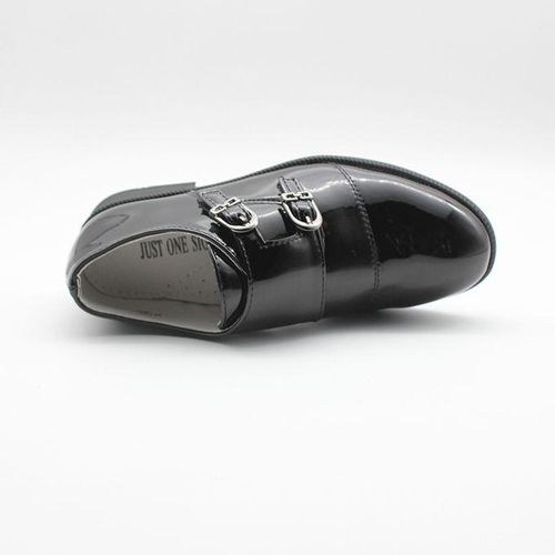 Boys Slip On Monk Strap School Uniform Formal Black Shoes