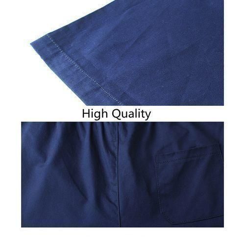 Berrykey Men's Elastic Cargo Pants Shorts Nicker Joggers Beach Wear Navyblue