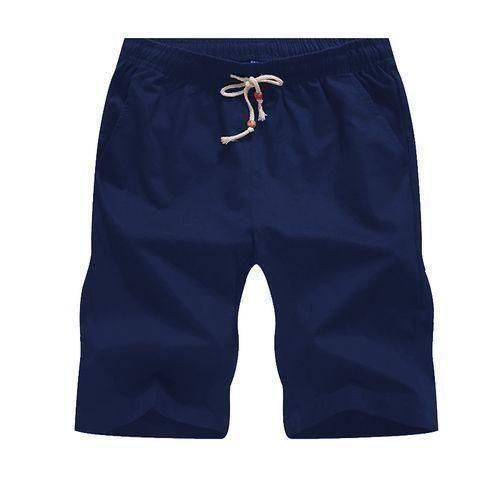 Berrykey Men's Elastic Cargo Pants Shorts Nicker Joggers Beach Wear Navyblue