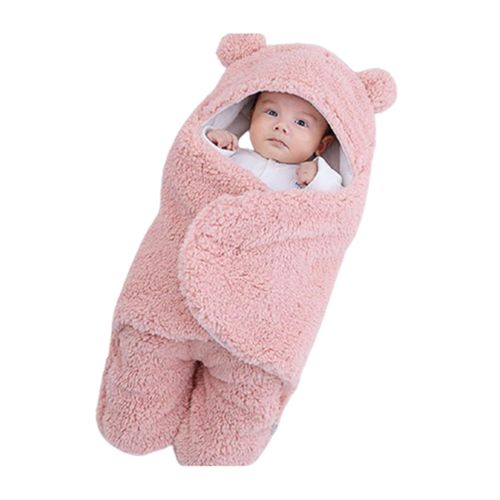 2021 Winter Baby Ultra-Soft Thicken Sleeping Bag For Toddler Newborn Receiving Blanket Wrap Swaddle Shower Gift,Pink,1-3m NO5119