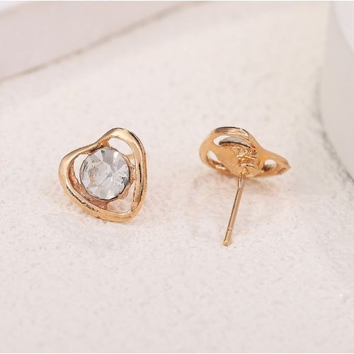 5pcs/Set Peach Heart Necklace Earrings Rings Bracelets Temperament Jewelry