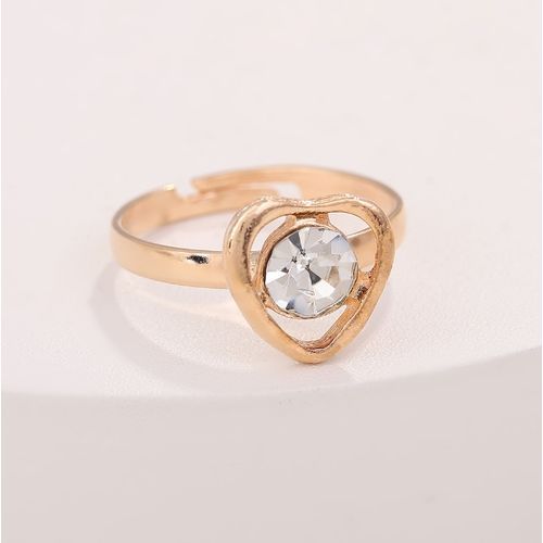5pcs/Set Peach Heart Necklace Earrings Rings Bracelets Temperament Jewelry