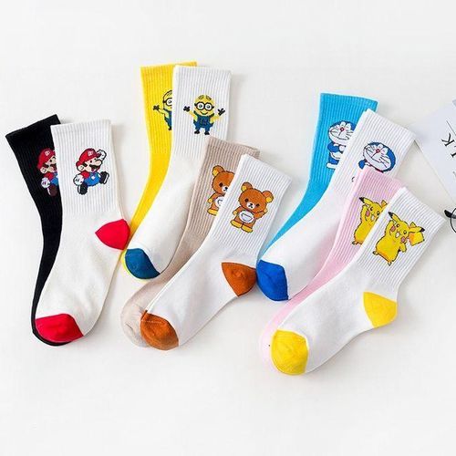 Cute Pokemon Anime Socks Psyduck Bulbasaur Pikachu Mario