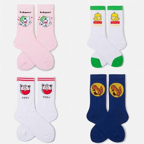 Cute Pokemon Anime Socks Psyduck Bulbasaur Pikachu Mario