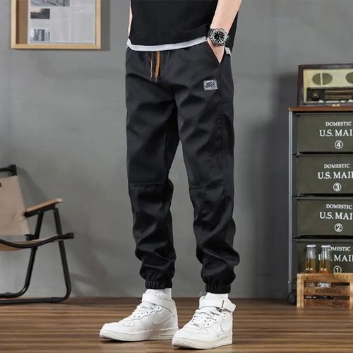 Casual Men Pants Cargo Loose-fit Versatile Trendy Wear-resistant Sweatpants