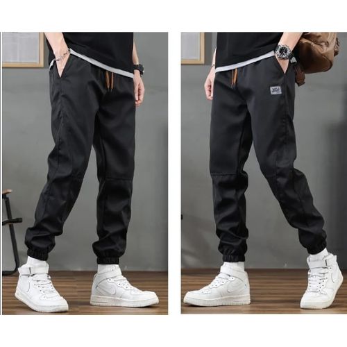 Casual Men Pants Cargo Loose-fit Versatile Trendy Wear-resistant Sweatpants