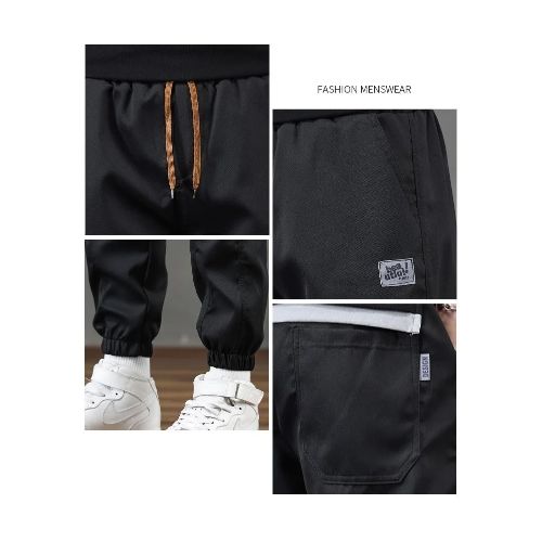 Casual Men Pants Cargo Loose-fit Versatile Trendy Wear-resistant Sweatpants