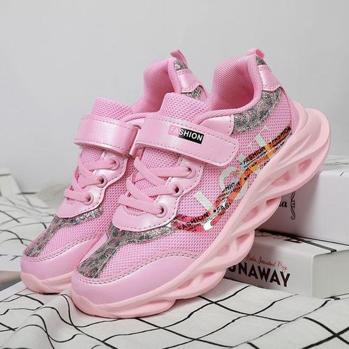 Fashion Kids Sneakers Girls Sports Walking Shoes-Pink