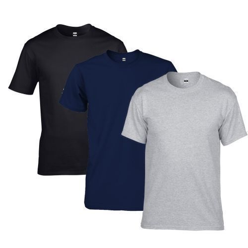 Other 3 In 1 Pack Of Men's Cotton T-shirts -  Grey, Navy Blue, Black