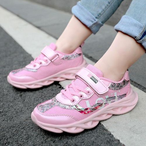 Fashion Kids Sneakers Girls Sports Walking Shoes-Pink