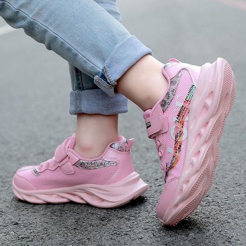 Fashion Kids Sneakers Girls Sports Walking Shoes-Pink