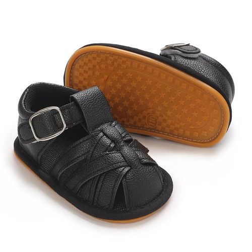 Breathable Walking Shoes For Boys And Girls Aged 0-1 In Summer Non Slip Soft Rubber Soled Shoes Toe Wrap Anti-collision Sandals