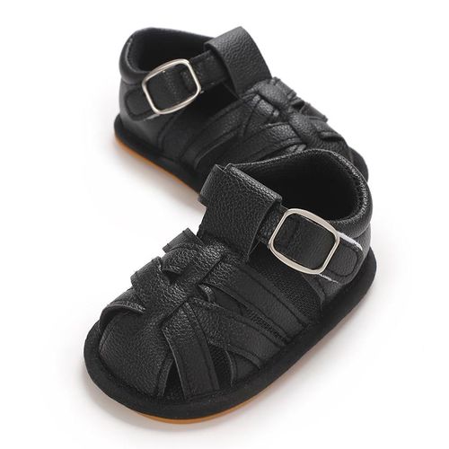 Breathable Walking Shoes For Boys And Girls Aged 0-1 In Summer Non Slip Soft Rubber Soled Shoes Toe Wrap Anti-collision Sandals