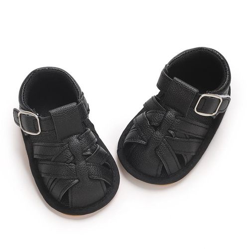 Breathable Walking Shoes For Boys And Girls Aged 0-1 In Summer Non Slip Soft Rubber Soled Shoes Toe Wrap Anti-collision Sandals