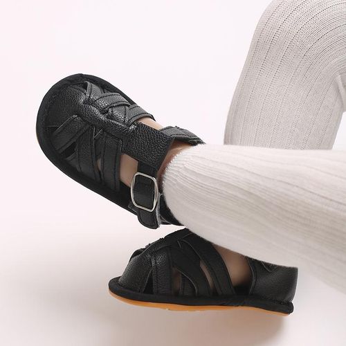 Breathable Walking Shoes For Boys And Girls Aged 0-1 In Summer Non Slip Soft Rubber Soled Shoes Toe Wrap Anti-collision Sandals