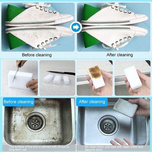10 PCS Magic Sponge Eraser  Multifunctional Sponge For Cleaning  WashingWhite