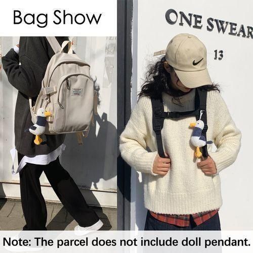 STY Ladies Large Capacity Backpack Bags Women Casual School Bag Travel Bag - Cream