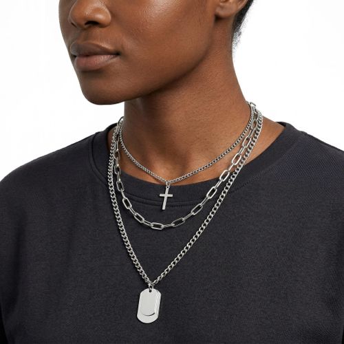 3 IN 1 Multi Layer Pendant Adjustable Delicate Necklace - Silver