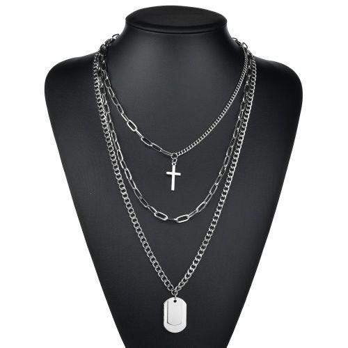 3 IN 1 Multi Layer Pendant Adjustable Delicate Necklace - Silver