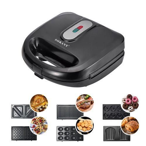 Sokany SK908 Waffle Sandwich Maker 6 In 1 Grill Compact