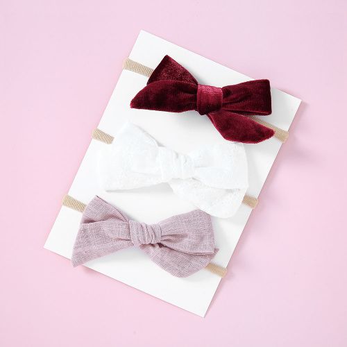 3pcslot Girls Nylon Headband Hair Bows Head Band Elastic
