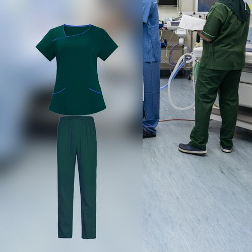 Scrubs For Women Set Scrub Tunic And Trousers S Size Green