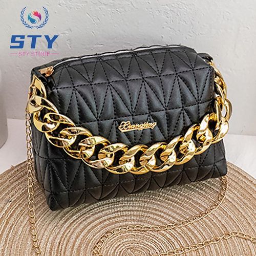 STY Classic Ladies Clutch Bag Mobile Phone Bag PU Black Long Wallet Card Holder