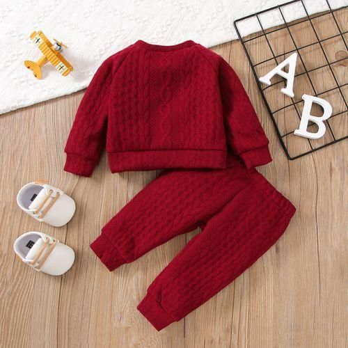 Baby Girls Autumn Winter Twist Knitting Long Sleeve Sweatshirt Red