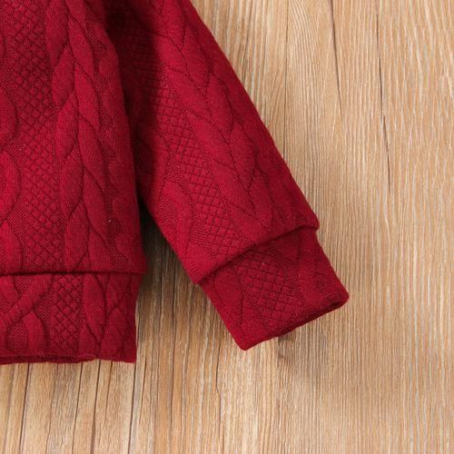 Baby Girls Autumn Winter Twist Knitting Long Sleeve Sweatshirt Red