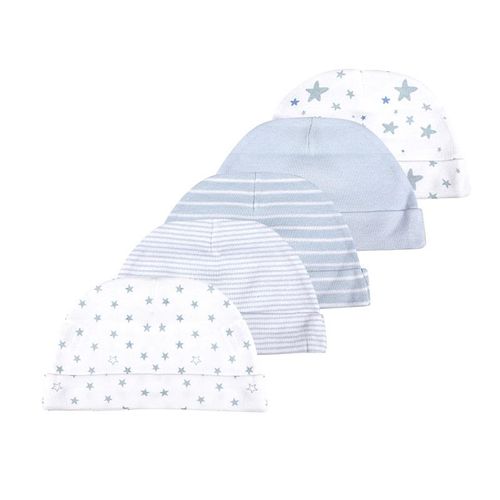Unisex Newborn Baby Boy Girls Hats Set 5Pieces 100%Cotton 0-6Months Solid Color Baby Accessories Infant Hats