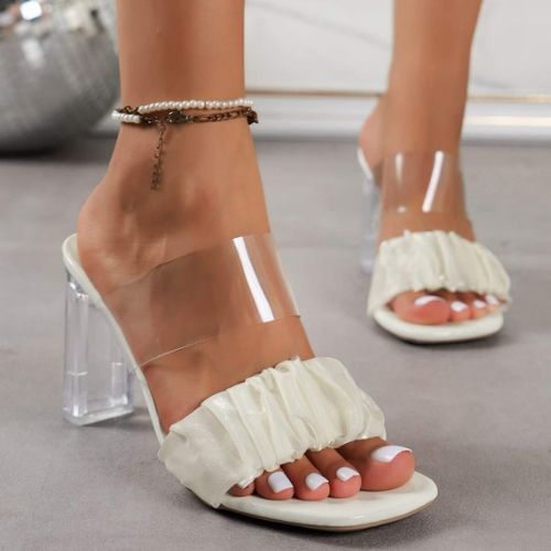 Mateamoda Shoes Women Heels High Heels Sandals Slippers Transparent High Heels