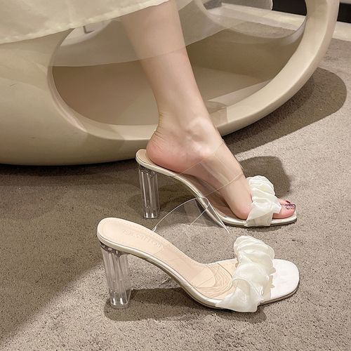Mateamoda Shoes Women Heels High Heels Sandals Slippers Transparent High Heels