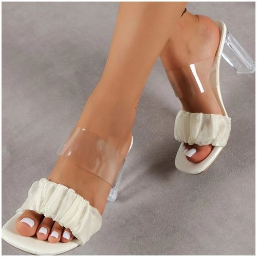 Mateamoda Shoes Women Heels High Heels Sandals Slippers Transparent High Heels
