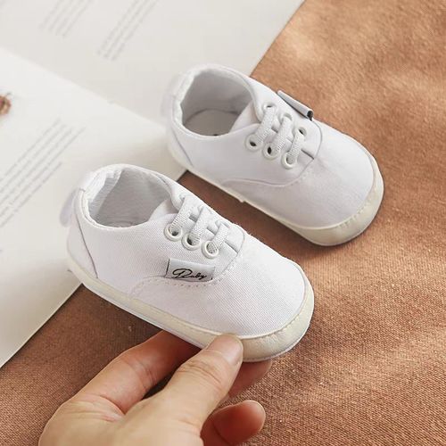 Spring And Autumn 0-1 Year Old Male And Female Baby's White Shoes Are Easy To Wear Anti Fall Soft Rubber Sole Anti Slip Wear-resistant Learning Shoes