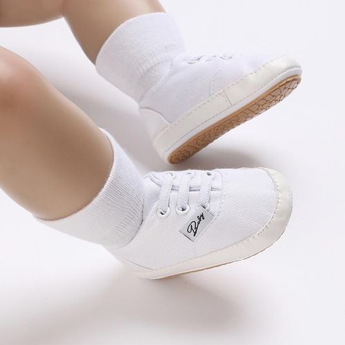 Spring And Autumn 0-1 Year Old Male And Female Baby's White Shoes Are Easy To Wear Anti Fall Soft Rubber Sole Anti Slip Wear-resistant Learning Shoes