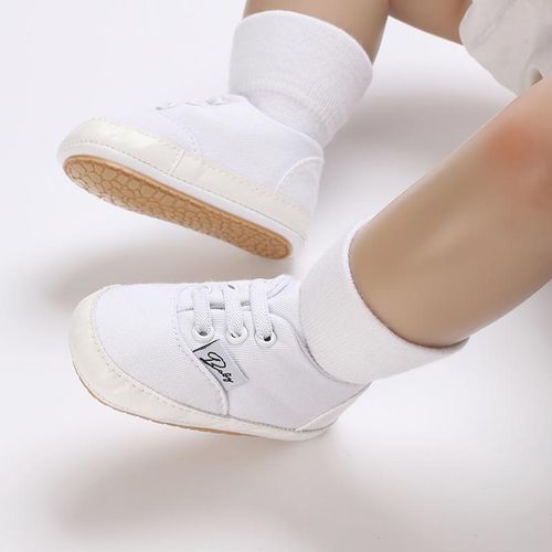 Spring And Autumn 0-1 Year Old Male And Female Baby's White Shoes Are Easy To Wear Anti Fall Soft Rubber Sole Anti Slip Wear-resistant Learning Shoes