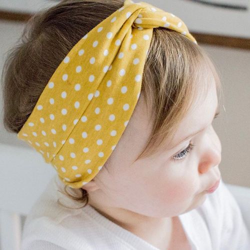 European and American Cute Dotted Prints Cross Hair Band Babies' Headwear Cotton Children's Hair Accessories Headband