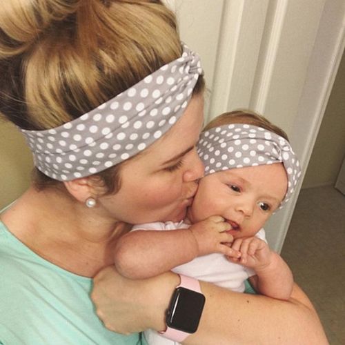European and American Cute Dotted Prints Cross Hair Band Babies' Headwear Cotton Children's Hair Accessories Headband