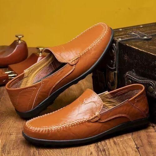 Men's Casual Shoes Flats Breathable Loafers Shoes Brown